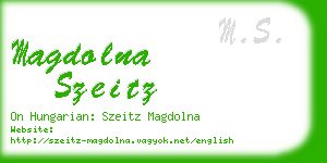 magdolna szeitz business card